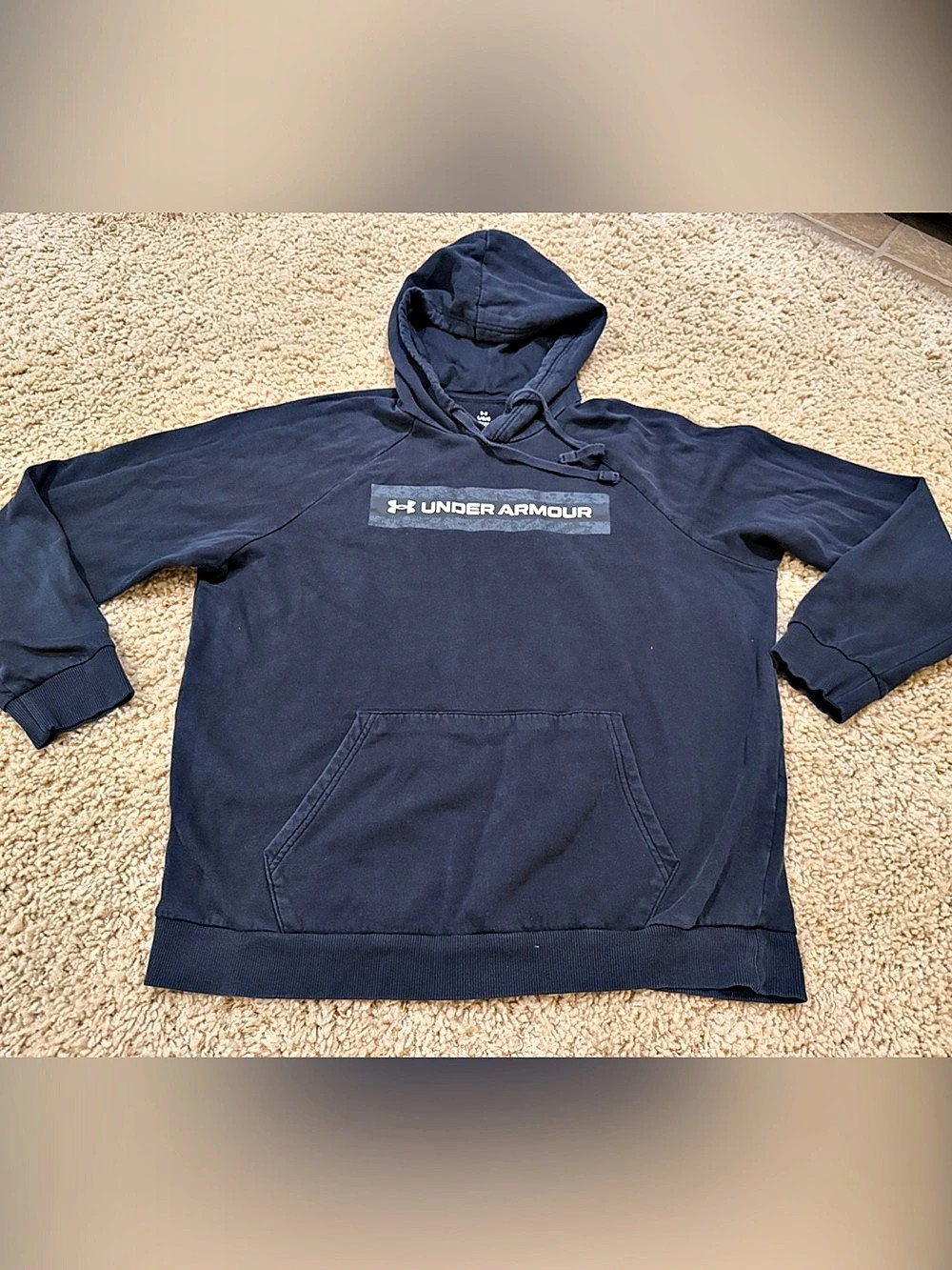 Under Armour Rival Fleece Box Logo Hoodie Men's Blue